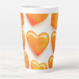 Orange Hearts Digitale Kunst Milchtasse