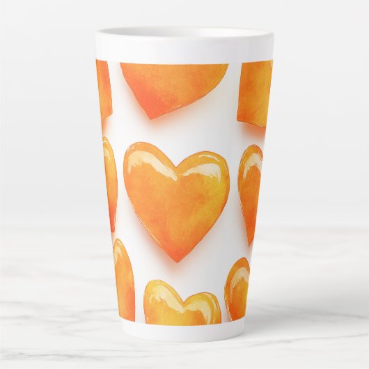 Orange Hearts Digitale Kunst Milchtasse (Vorderseite)
