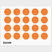 Orange Hearts Gastgeschenk Hochzeit Stickers (Blatt)