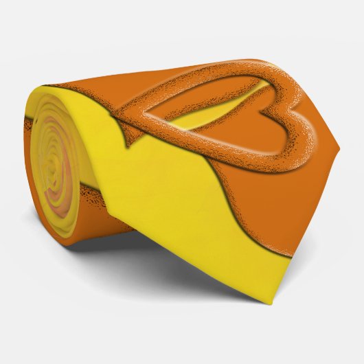 Orange Hearts Krawatte (Gerollt)