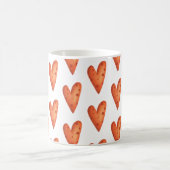 Orange Hearts Pattern Kaffeetasse (Mittel)