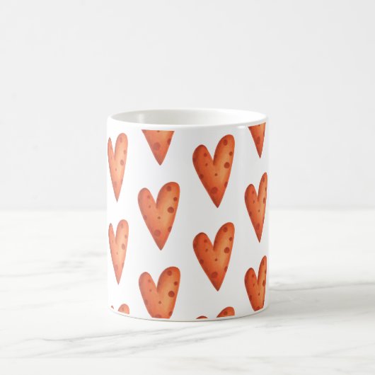 Orange Hearts Pattern Kaffeetasse (Mittel)