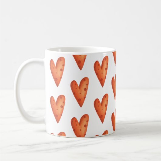 Orange Hearts Pattern Kaffeetasse (Links)