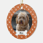 Orange Hearts Paws Custom Pet Puppy Dog Foto Keramik Ornament (Links)