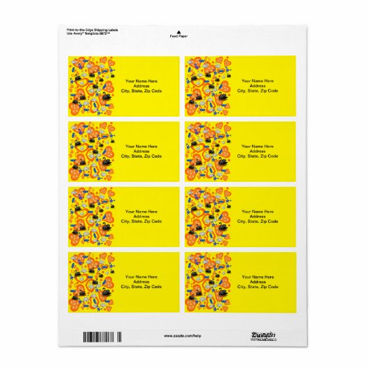 Orange Hearts Swans Labels (Vorne)