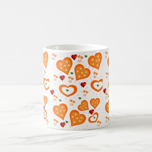 Orange Hearts Tasse (Mittel)