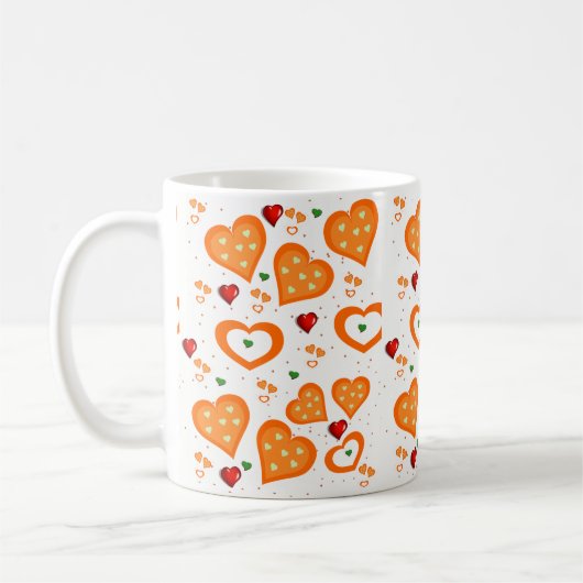 Orange Hearts Tasse (Links)