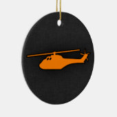 Orange Helicopter Keramik Ornament (Rechts)