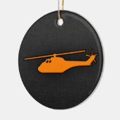 Orange Helicopter Keramik Ornament (Links)