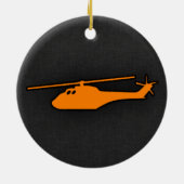 Orange Helicopter Keramik Ornament (Hinten)