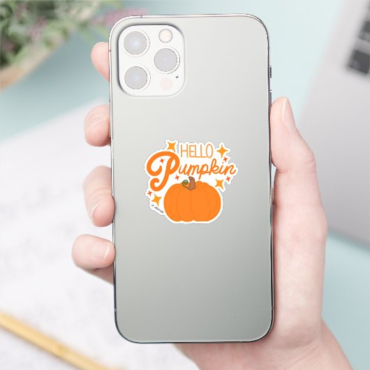 Orange Hello Pumpkin Aufkleber (Telefon)