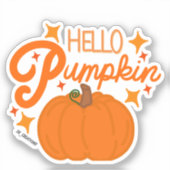 Orange Hello Pumpkin Aufkleber (Vorderseite)