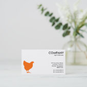 Orange Hen Symbol - weiß (Eggshell) Visitenkarte (Stehend Vorderseite)
