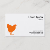Orange Hen Symbol - weiß (Eggshell) Visitenkarte (Rückseite)
