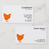 Orange Hen Symbol - weiß Visitenkarte (Vorne/Hinten)