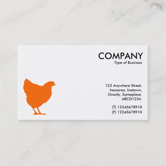 Orange Hen Symbol - weiß Visitenkarte (Vorderseite)