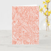 Orange Henna Greeting Card Karte (Gelbe Blume)