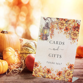 Orange Herbst Blume Kartengeschenke Sockelschild