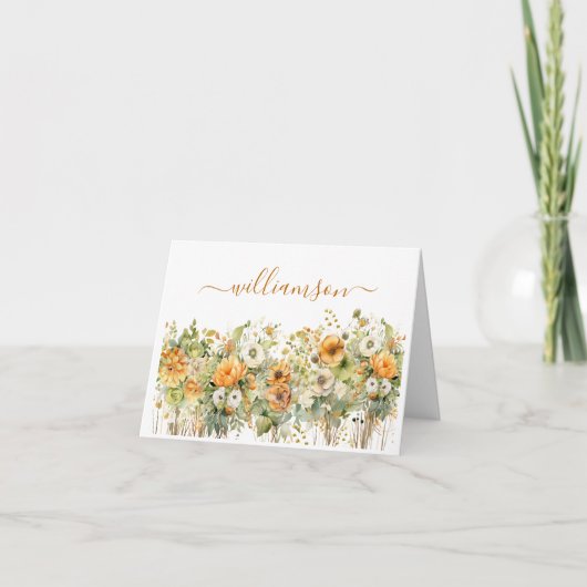 Orange Herbst-Blume Nachname (Vorderseite)