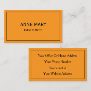 Orange Herbst Bright Bright Event Plane Visitenkarte