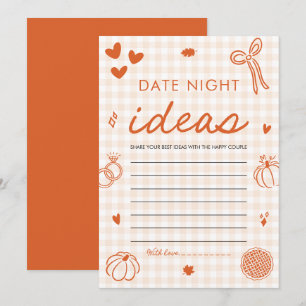 Orange Herbst-Date-Night-Ideen Brautparty-Spiel Einladung