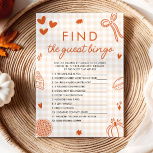 Orange Herbst Findet den Gast Bingo Baby Shower Sp Einladung