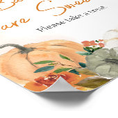 Orange Herbst Floral Pumpkin Babies sind süß Poster (Ecke)