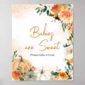 Orange Herbst Floral Pumpkin Babies sind süß Poster (Vorne)