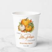 Orange Herbst Herbst Ein kleines Pumpkin Baby Dusc Pappbecher (Rückseite)