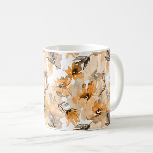 Orange Herbst Herbstlandschaft Kaffeetasse (VorderseiteRechts)