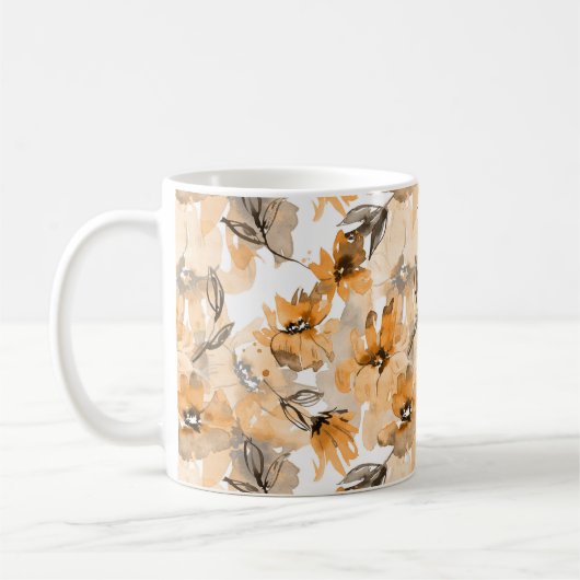 Orange Herbst Herbstlandschaft Kaffeetasse (Links)