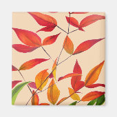 Orange Herbst hinterlässt originale Aquarellkunst Magnet (Vorne)