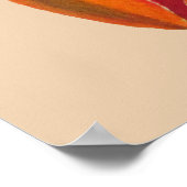 Orange Herbst hinterlässt originale Aquarellkunst Poster (Ecke)