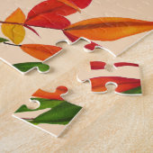 Orange Herbst hinterlässt originale Aquarellkunst Puzzle (Seite)