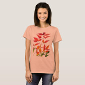 Orange Herbst hinterlässt originale Aquarellkunst T-Shirt (Vorne ganz)