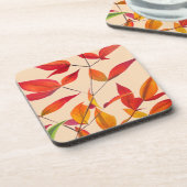 Orange Herbst hinterlässt originale Aquarellkunst Untersetzer (Linke Seite)