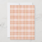 Orange Herbst Kariertes Muster Friendsgiving Dinne Einladung (Rückseite)