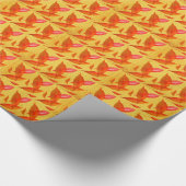 Orange Herbst Saisonblatt Kunst Geschenkpapier (Ecke)