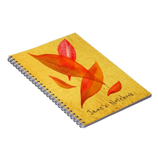 Orange Herbst Saisonblatt Kunst Notizblock (Rechte Seite)