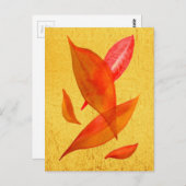 Orange Herbst Saisonblatt Kunst Postkarte (Vorne/Hinten)