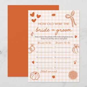 Orange Herbst Wie Alt Waren Braut & Bräutigam Spie Einladung