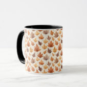 Orange Herbstlaub Ahornleaf Muster Herbst Tasse (Vorderseite Links)
