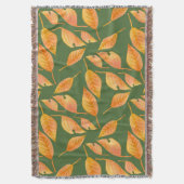 Orange Herbstlaub Custom Throw Blanket Decke (Vorderseite Vertikal)