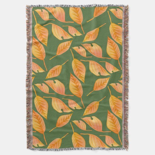 Orange Herbstlaub Custom Throw Blanket Decke (Vorderseite Vertikal)