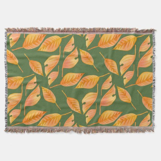 Orange Herbstlaub Custom Throw Blanket Decke (Vorderseite)