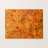 Orange Herbstlaube auf Stoff Puzzle (Horizontal)