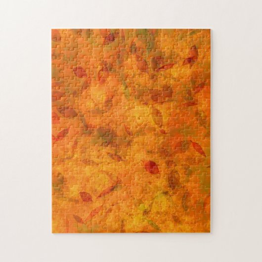 Orange Herbstlaube auf Stoff Puzzle (Vertikal)