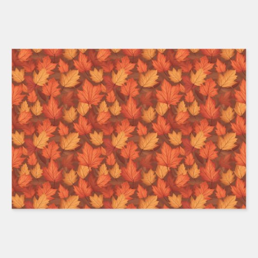 Orange Herbstlaube Geschenkpapier Set (Vorderseite 2)