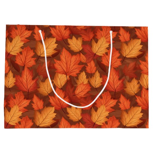 Orange Herbstlaube Große Geschenktüte (Rückseite)