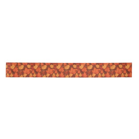 Orange Herbstlaube Satinband (Vorderseite)